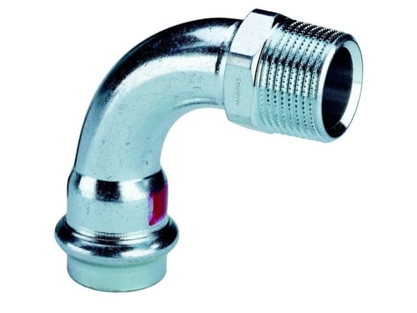 VIEGA Prestabo bøjning ½"x15mm 90 grader af ulegeret stål Muffe/nippel, SC-contur