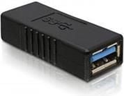 DeLOCK USB 3.0-A Adapter, USB-A, USB-A, Musta