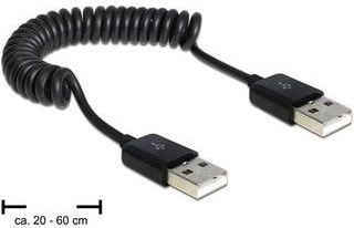 Delock - USB-kabel - USB (hann) til USB (hann) - USB 2.0 - 60 cm - rullet sammen - svart