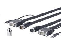 VivoLink Pro Cross Wall - VGA / lyd-kabel - HD-15 (VGA), minijakk (hann) til HD-15 (VGA), minijakk (hann) - 10 m - tommelskruer