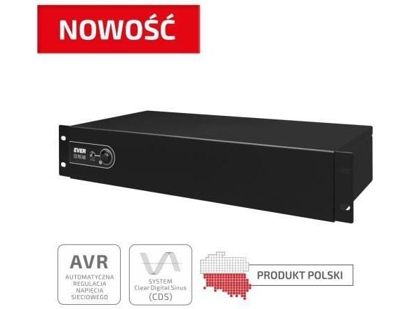 EVER ECO Pro 700 AVR CDS - UPS (kan monteres i rack) - AC 230 V - 420 watt - 700 VA - enkeltfase - 7 Ah - USB - utgangskontakter: 5 - 2U - 19"