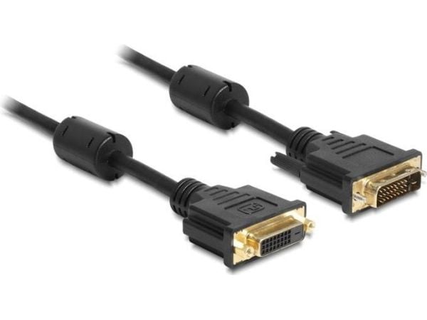 Delock - DVI-kabel - DVI-D (hunn) til DVI-D (hann) - 2 m - svart