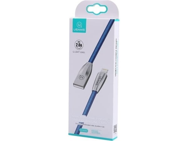 USB-kabel USAMS USB-A till Lightning 1,2 m blå (IPZSUSB03)
