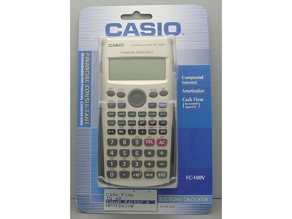 Casio FC-100V, Lomme, Økonomi, 10 sifre, Flash, Batteri, Grå