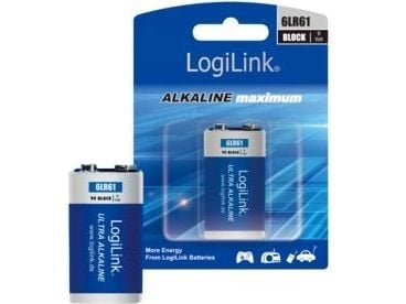 LogiLink 6LR61B1, Engangsbatteri, Alkalinsk, 9 V, 1 stykker, 480 mAh, 5 år