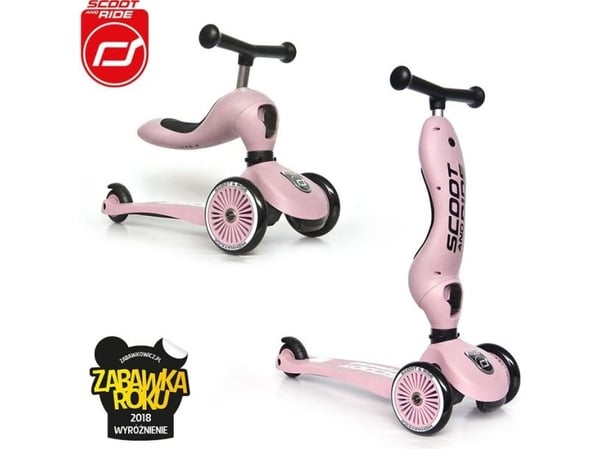 Scoot & Ride Highwaykick 1 trehjuls sparkesykkel for barn ROSE (96270)