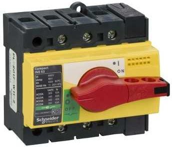 Schneider erottimen 3P 63A kelta-punainen vipu INS63 (28918)