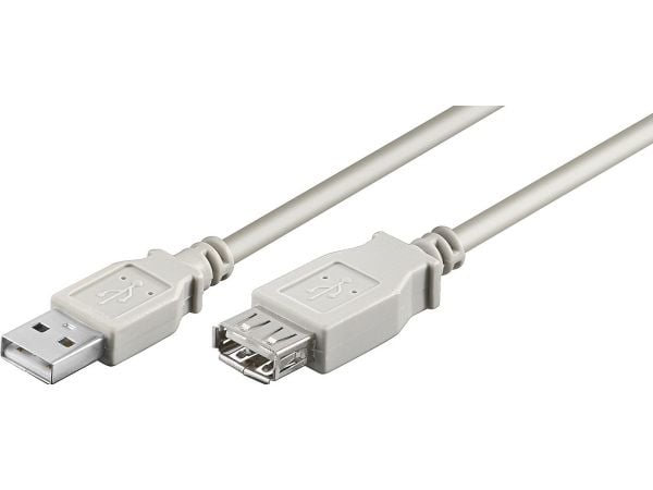 Goobay 68717, 5 m, USB A, USB A, USB 2.0, Hankjønn/hunkjønn, Grå