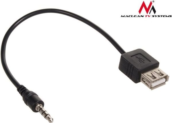 Maclean MCTV-693, 3.5mm, Uros, USB A-tyyppi, Naaras, 0,23 m, Musta