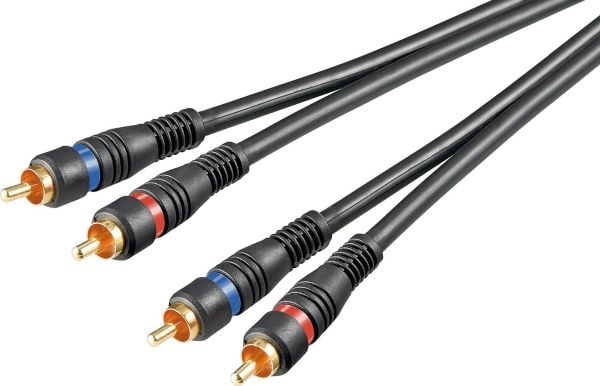 Goobay 50119, 2 x RCA, Manlig kontakt, 2 x RCA, Manlig kontakt, 3 m, Svart