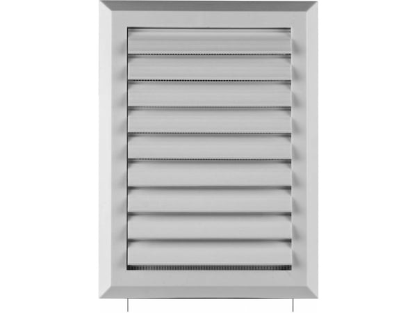 AWENTA ventilationsgaller vit med jalusi, nät och distansstycke 130 x 192 mm (T41)