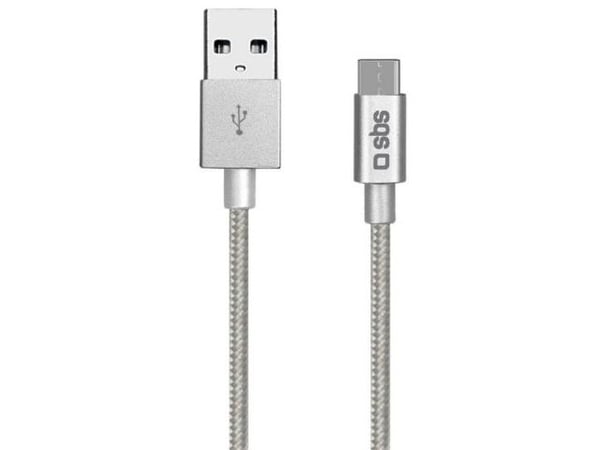 SBS TECABLETC15BS, 1,5 m, USB A, USB C, USB 2.0, Sølv