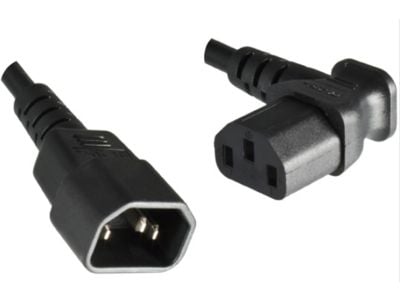 MicroConnect - Jatkojohto virralle - IEC 60320 C13 kulma IEC 60320 C14 - 1,8 m - musta