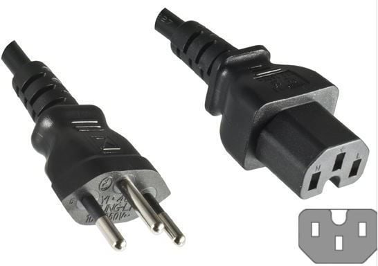 Microconnect PE160518, 1,8 m, Virtapistoke tyyppi J, C15 liitin, H05VV-F3G, 250 V, 10 A