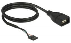 Delock - USB-kabel - 4-pins USB 2.0-header (hunn) til USB (hunn) - USB 2.0 - 15 cm - svart