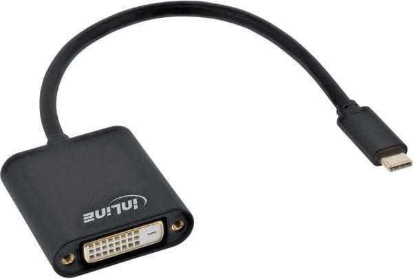InLine 64103B, 0,2 m, USB Type-C, DVI-D, Uros, Naaras, Kulta