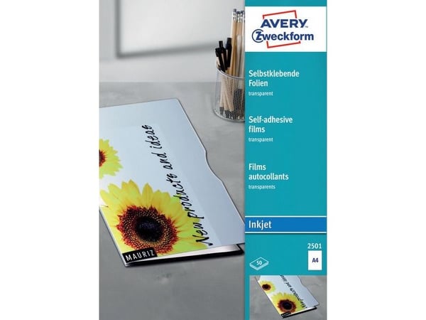 Avery - Polyester - selv-adhesiv - 170 mikroner - gjennomsiktig - A4 (210 x 297 mm) 50 ark (50 ark x 1) film