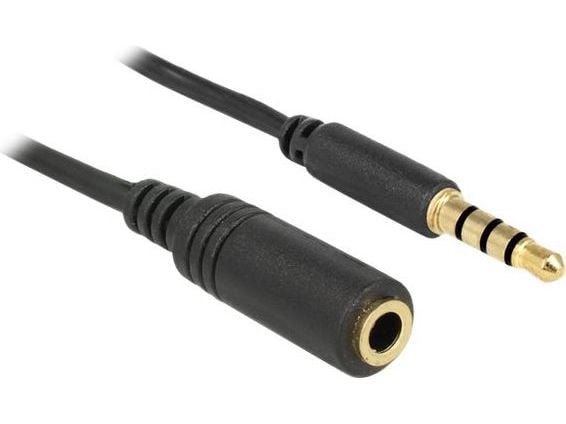 DeLOCK 84666, 3.5mm, Uros, 3.5mm, Naaras, 1 m, Musta