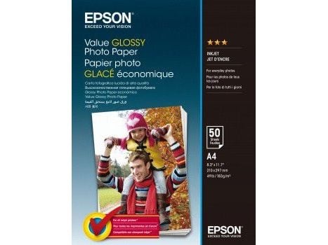 Epson Value - Blank - A4 (210 x 297 mm) - 183 g/m² - 50 ark fotopapir - for Epson L382, L386, L486; Expression Home HD XP-15000; Expression Premium...