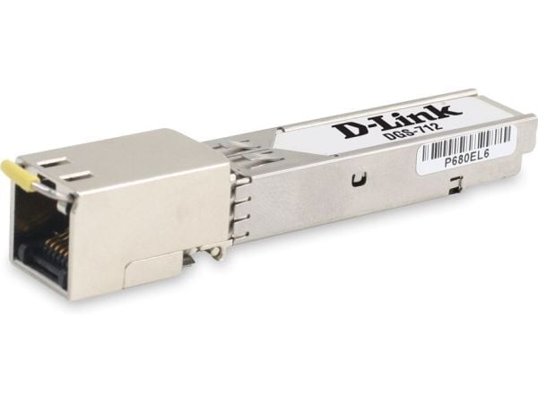 D-Link DGS 712 - SFP (mini-GBIC) transceivermodul - 1GbE - 1000Base-T - RJ-45 - for DES 30XX; DGS 12XX; DXS 1210; Nuclias Cloud-Managed DBS-2000-28...