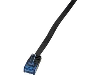 LogiLink SlimLine - Koblingskabel - RJ-45 (hann) til RJ-45 (hann) - 25 cm - UTP - CAT 6 - flat - svart