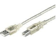 MicroConnect USB 2.0 - USB-kabel - USB (hann) til USB-type B (hann) - 5 m - gjennomsiktig