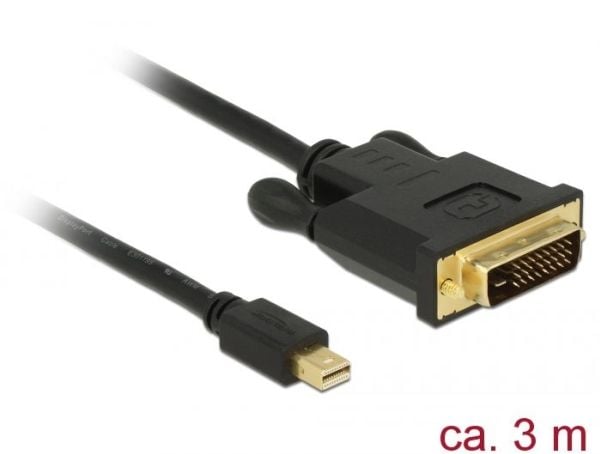DeLOCK 83990, 3 m, Mini DisplayPort, DVI-D, Uros, Uros, Kulta