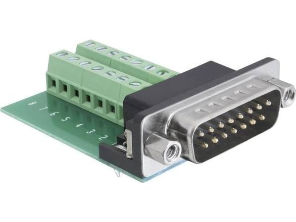 Delock - Seriell adapter - 15 pin D-Sub (DB-15) (hann) til 16-pinners terminalblokk