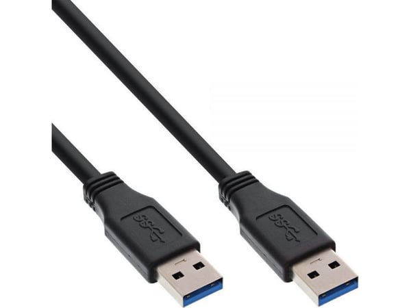 InLine 35210, 1 m, USB A, USB A, USB 3.2 Gen 1 (3.1 Gen 1), Hankjønn/hankjønn, Svart