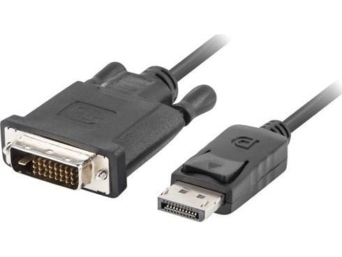 Lanberg - Sovitinkaapeli - dual-link - DisplayPort (uros) - DVI-D (uros) - DisplayPort 1.2 - 1,8 m - sormiruuvit, 1080p tuki - musta