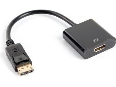 Lanberg - Video adapter - DisplayPort hann til HDMI hunn - 20 cm - svart