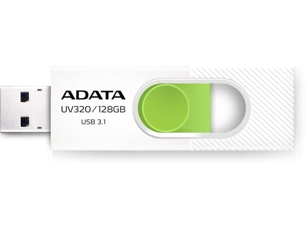 ADATA UV320, 128 GB, USB A-tyyppi, 3.2 Gen 1 (3.1 Gen 1), Liuku, 7,9 g, Vihreä, Valkoinen