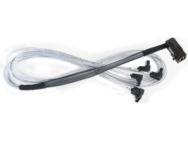 Microchip Adaptec - SAS intern kabel - med sidebånd - SAS 6Gbit/s - 4-spors - SATA (hunn) til 4 x Mini SAS HD (SFF-8643) (hann) - 80 cm - rettvinkl...