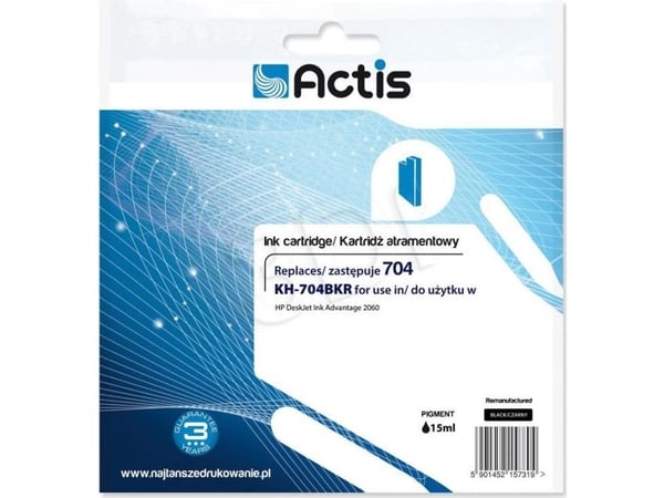Actis KH-704BKR muste (korvaava HP 704 CN692AE; Standard; 15 ml; musta)