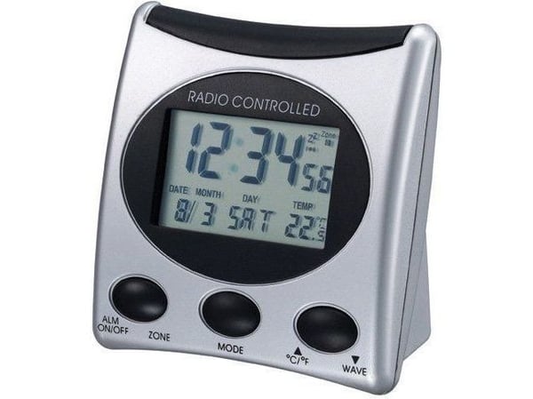 Technoline WT 221, Digital vekkerklokke, Sølv, 12/24h, F, °C, Universell, LCD
