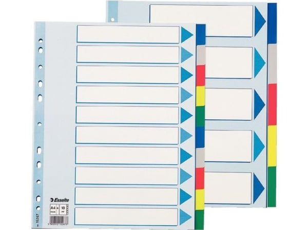 Esselte Hakemisto PP A4+, Tyhjä välilehtihakemisto, Polypropeeni (PP), A4 Maxi, 245 mm, 297 mm, 1 kpl