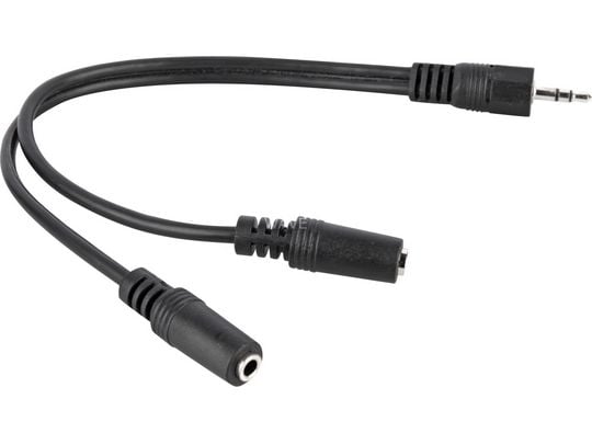 Goobay AVK 317-020 0.2m, 3.5mm, Hankjønn, 2 x 3.5mm, Hunkjønn, 0,2 m, Sort