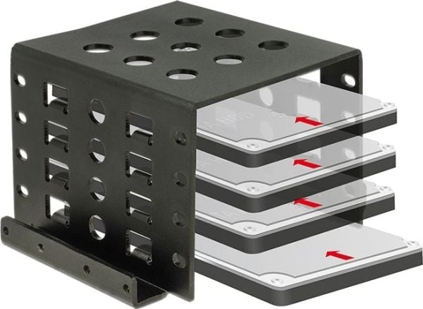 Delock - Uttagbar harddiskramme - 3.5" to 4 x 2.5" - svart