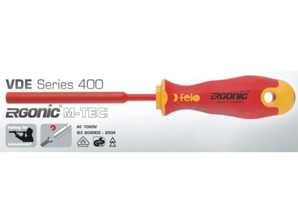 Felo kuusiokoloruuvinväännin M8 Ergonic 400 VDE M-Tec eristetty 1000V 110mm (41908030)