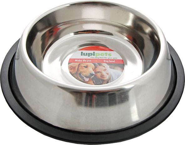 LUPI PETS metalskål med gummi 0,45L