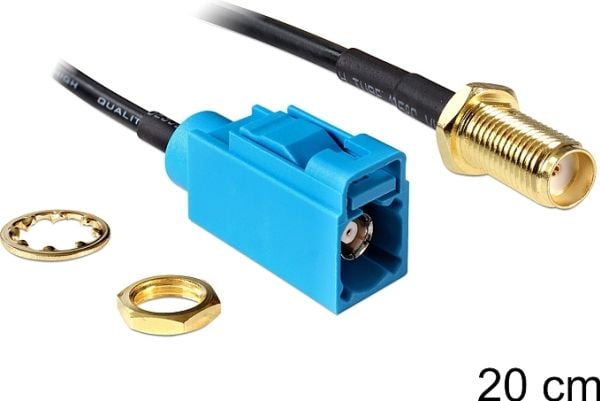 Delock - Antennekaapeli - FAKRA Z-stikforbindelse (hun) til SMA (hun) - 20 cm - RG-174 - lajittelu
