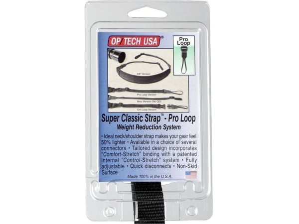 OP/TECH USA Super Classic Strap - Pro Loop, Digitalt kamera, Lær, Neopren, Nylon, Svart, 6,8 kg, 109,2 cm, 76,2 / 4 mm (3 / 4")