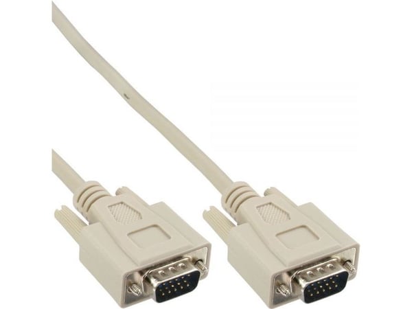 InLine 17712C, 1 m, VGA (D-Sub), VGA (D-Sub), Beige, Gull, Hankjønn/hankjønn