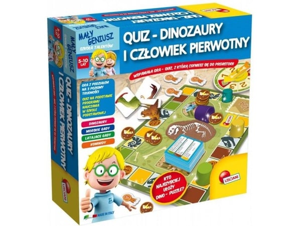 Lisciani Maly Geniusz, Quiz - Dinosaurer og den primitive mannen - P54374