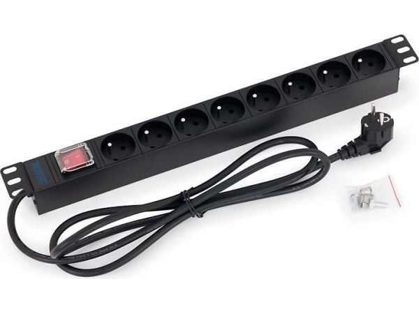 Triton RAB-PD-X03-A1, Sort, 8 x CSN, 2 m, 16 A, 16 A, 48,3 cm (19")