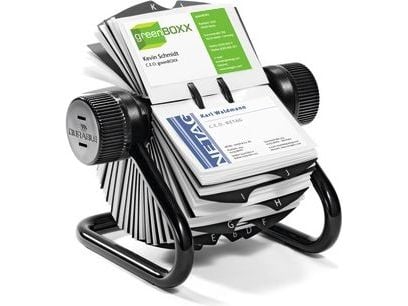 DURABLE VISIFIX - Roterende kortarkiv - 200 rom - 25 deler - fortrykt: A-Z - kapasitet: 400 kort - svart