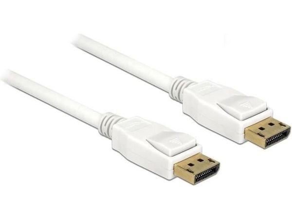 Delock - DisplayPort-kabel - DisplayPort (hann) til DisplayPort (hann) - 5 m - 4K-støtte - hvit