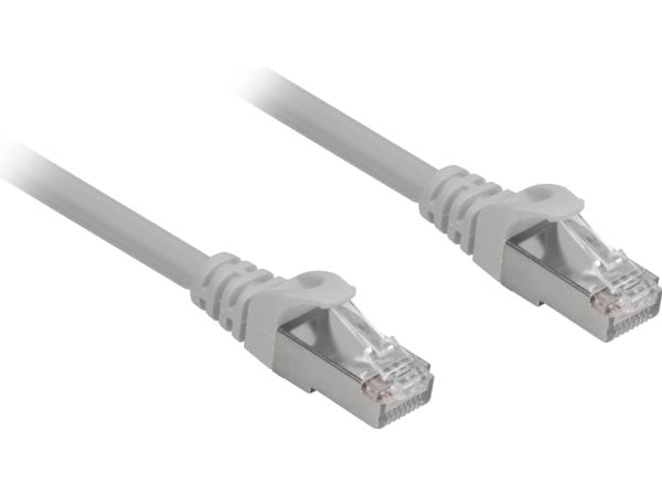 Sharkoon - Koblingskabel - RJ-45 (hann) til RJ-45 (hann) - 25 cm - SFTP - CAT 6a - grå