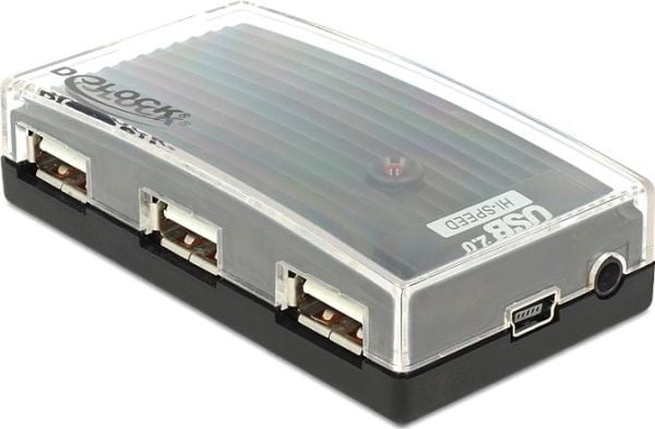 DeLOCK HUB USB 2.0 external 4 port, 480 Mbit/s, Windows 98SE/2000/XP/XP-64/Server 2003, Linux Kernel 2.6 +