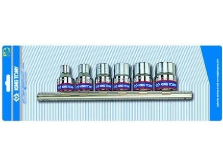 King Tony 3106PR, Støpselsett, 3/8", 6 hoder, 71 g, Frankrike